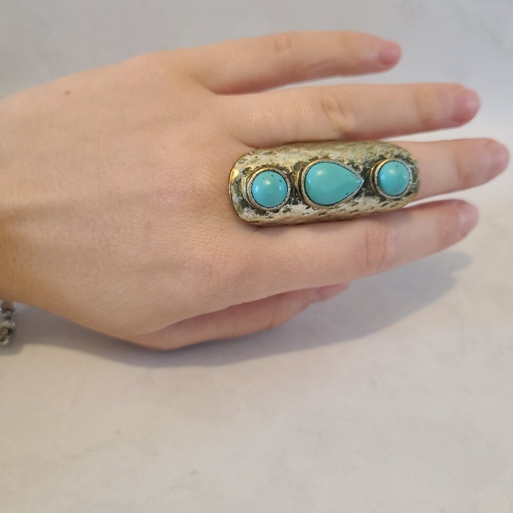 Turquoise Statement Ring - image 1